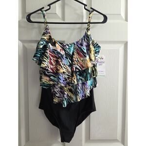 NWT Paradise Bay 1Piece Tummy Control Swimsuit Waist Minimizer Bust Support 12